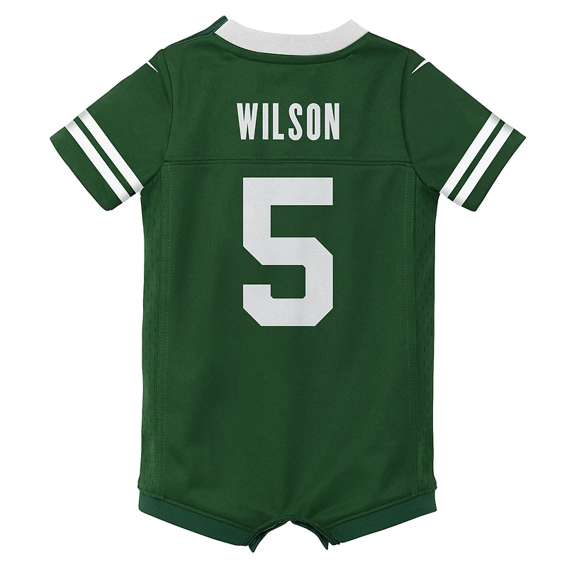 Newborn & Infant Nike Garrett Wilson Legacy Green New York Jets Game Romper Jersey