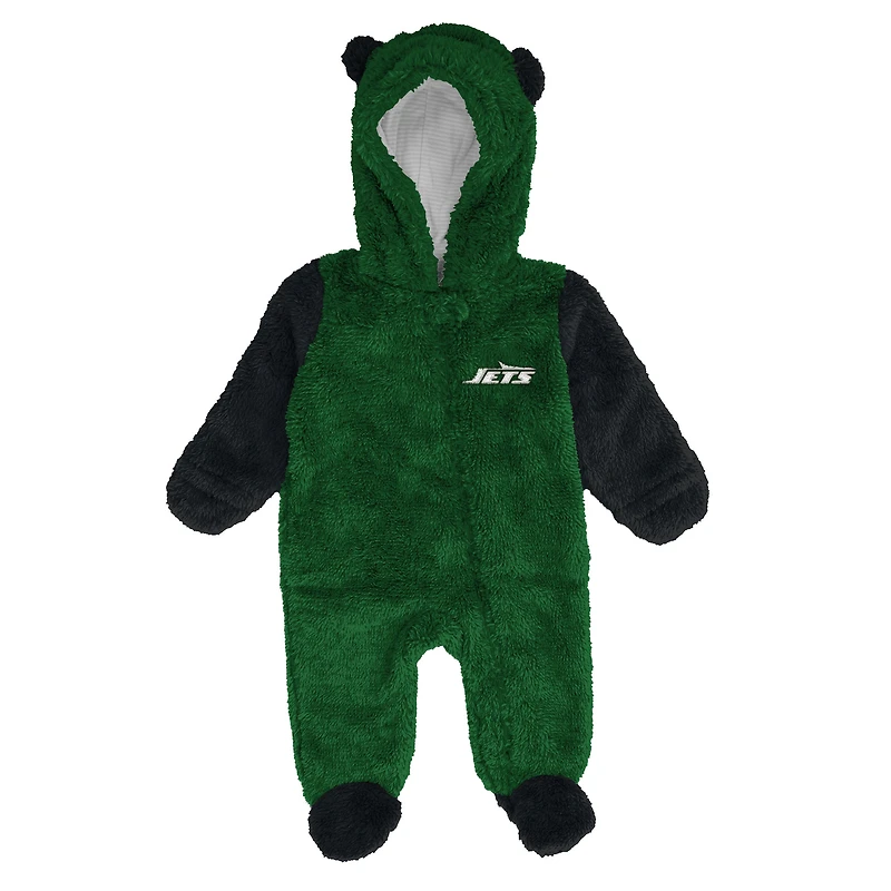 Newborn & Infant Outerstuff Green New York Jets Stay Napping Fleece Bunting Full-Zip Sleeper