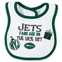 Newborn & Infant WEAR by Erin Andrews New York Jets Allover Print Full-Zip Sleeper Bib Set
