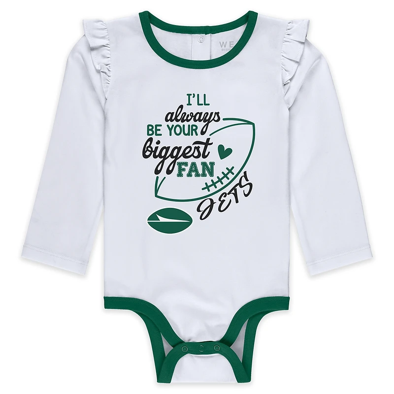 Newborn & Infant WEAR by Erin Andrews New York Jets Three-Piece Long Sleeve Bodysuit, Tutu and Sweatpants Set