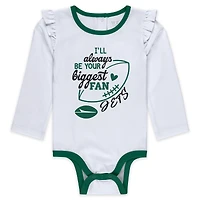 Newborn & Infant WEAR by Erin Andrews New York Jets Three-Piece Long Sleeve Bodysuit, Tutu and Sweatpants Set