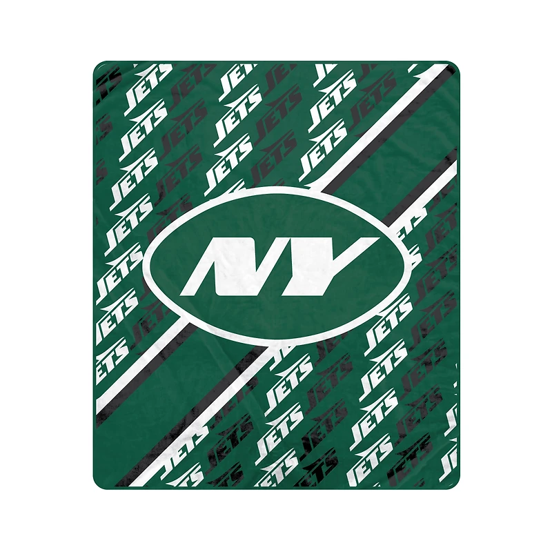 Pegasus New York Jets 60" x 70" Diagonal Lined Wordmark Ultra Soft Blanket