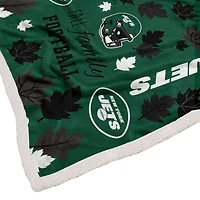 Pegasus New York Jets 60" x 70" Fall, Family & Football Flannel Fleece Sherpa Blanket