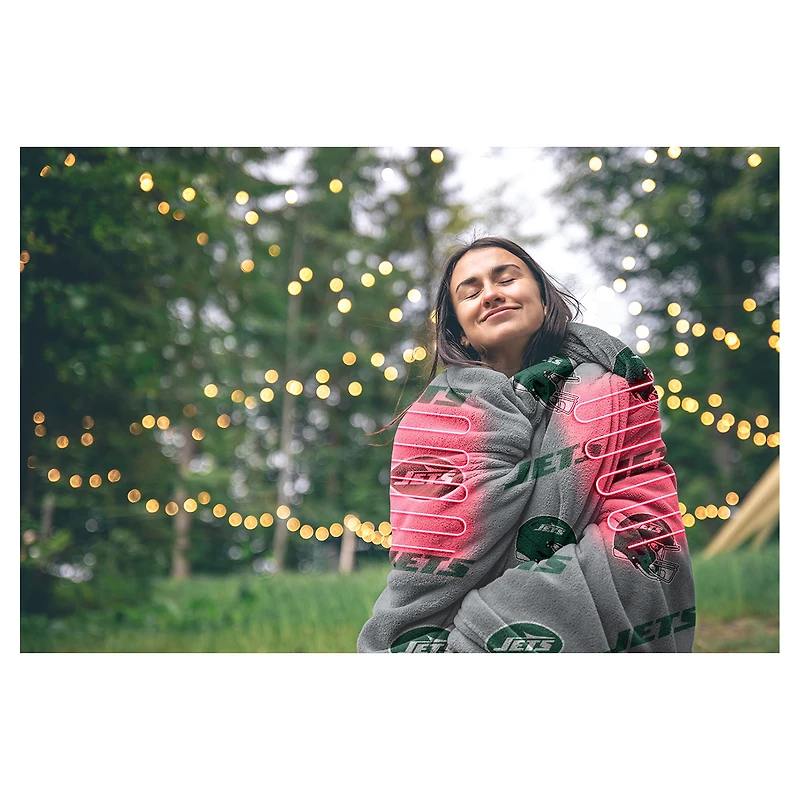 Couverture chauffante Pegasus New York Jets Scattered Logos 60" x 70"