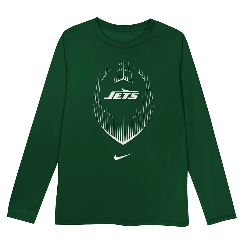 T-shirt à manches longues Nike vert pour tout-petit des New York Jets Legend Icon