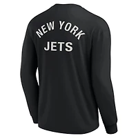 T-shirt unisexe fanatiques noir à manches longues New York Jets Elements super doux