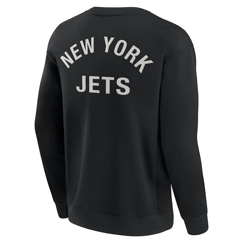 Unisex Fanatics Black New York Jets Elements Super Soft Pullover Sweatshirt