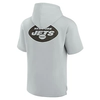 Unisex Fanatics Khaki New York Jets Elements Super Soft Fleece Short Sleeve Pullover Hoodie