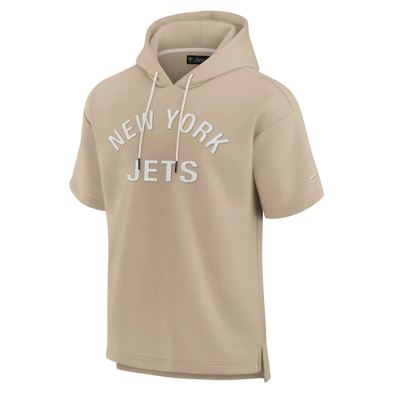 Sweat à capuche unisexe Fanatics kaki New York Jets Elements en polaire super douce manches courtes