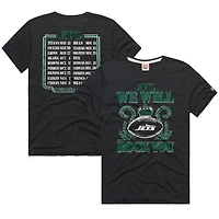 Unisex Homage Charcoal New York Jets 2026 NFL Schedule Queen Tri-Blend T-Shirt