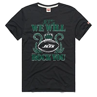 Unisex Homage Charcoal New York Jets 2026 NFL Schedule Queen Tri-Blend T-Shirt