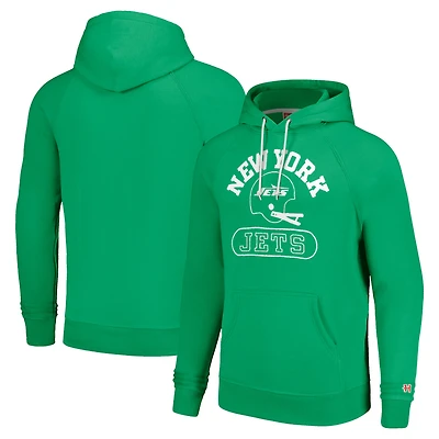 Unisex Homage Green New York Jets Helmet Tri-Blend Pullover Hoodie