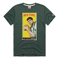 Unisex Homage Joe Namath Green New York Jets NFL Topps Trading Card Tri-Blend T-Shirt