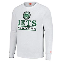 Sweat-shirt à col rond unisexe Hommage blanc New York Jets Crest Tri-Blend Crewneck