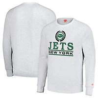 Sweat-shirt à col rond unisexe Hommage blanc New York Jets Crest Tri-Blend Crewneck
