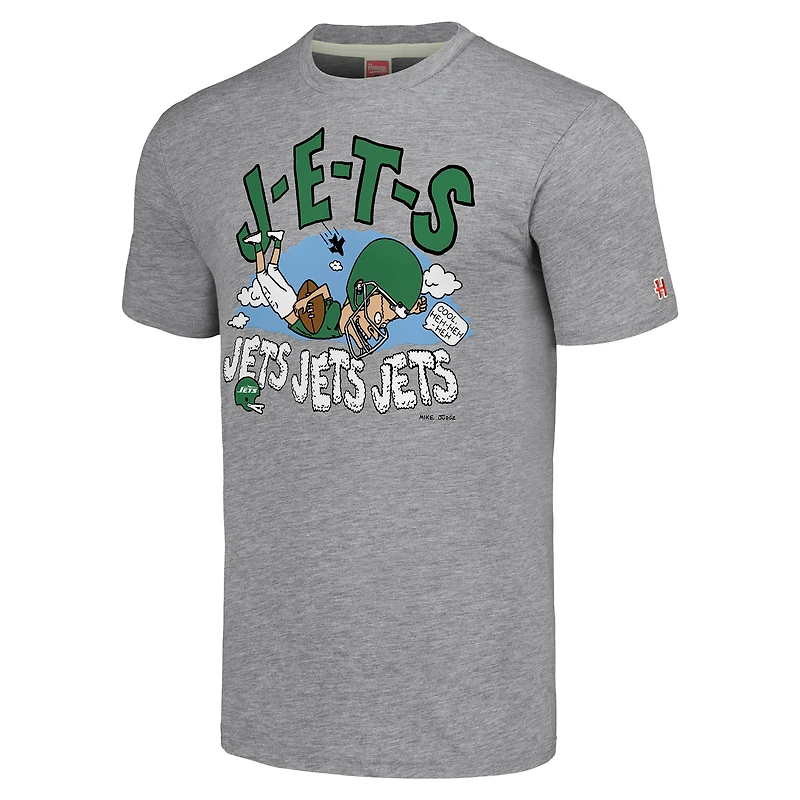 Unisex NFL x Homage Beavis and Butt-Head Gray New York Jets Tri-Blend T-Shirt