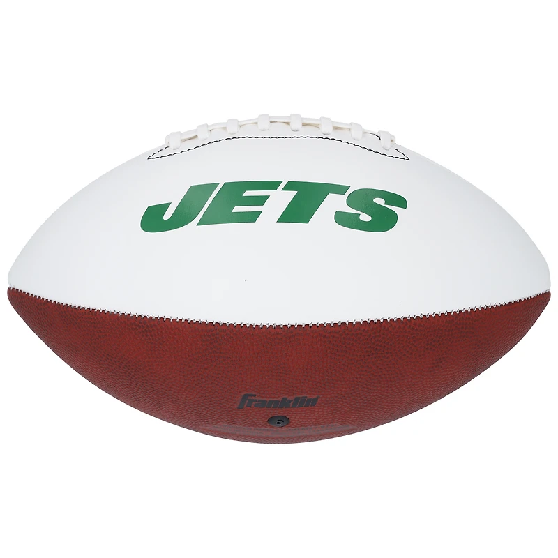 Ballon de football Franklin White Panel autographié par Wayne Chrebet, New York Jets