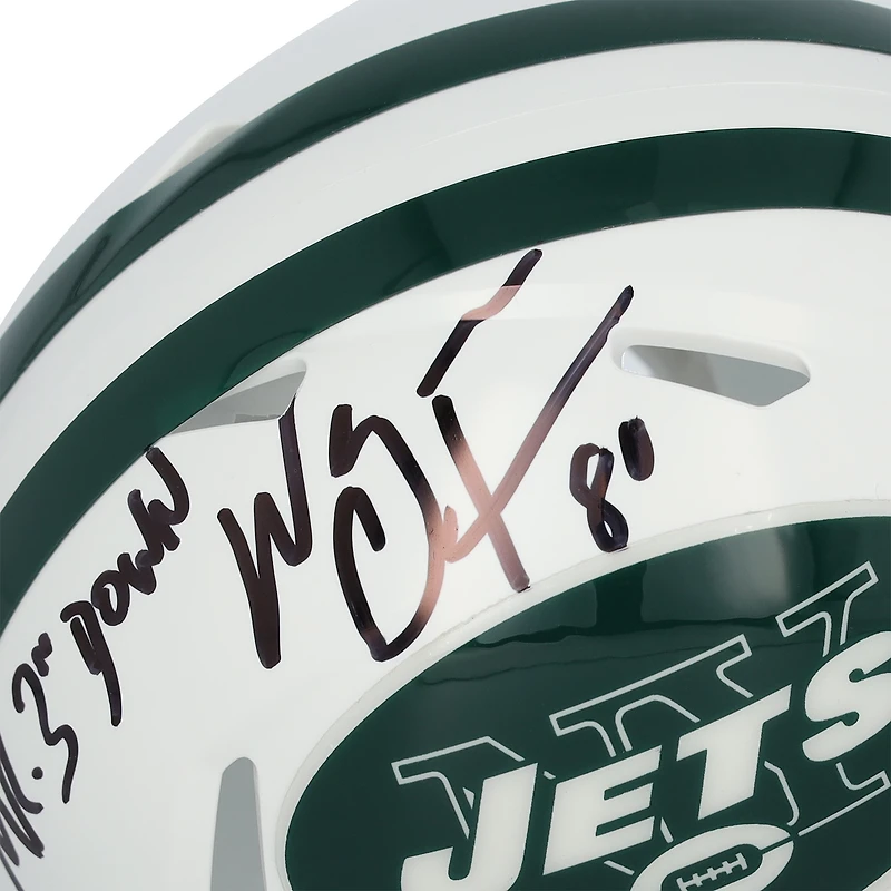 Wayne Chrebet, casque Riddell rétro Speed ​​1998-2018 autographié par les New York Jets, avec l'inscription « Mr. Third Down ».