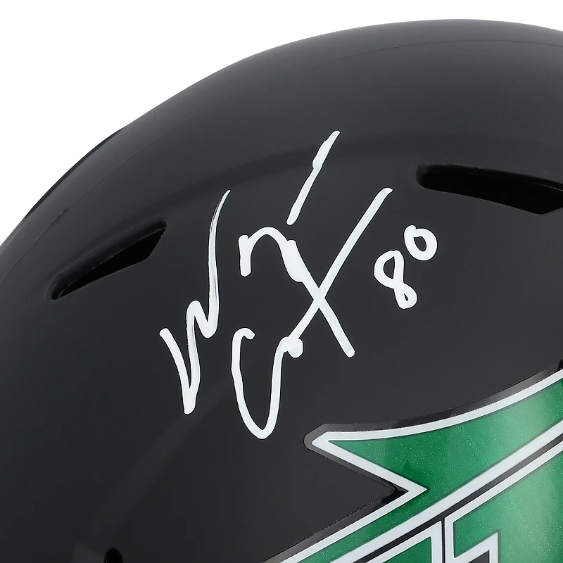 Réplique du casque Riddell noir Alternate Speed ​​autographié par Wayne Chrebet des New York Jets