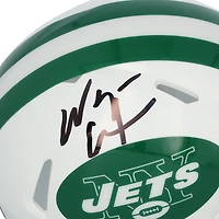 Mini-casque Riddell blanc Alternate Speed ​​autographié par Wayne Chrebet des New York Jets