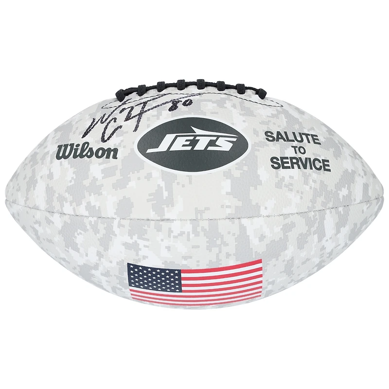 Ballon de football Wilson 2024 autographié par Wayne Chrebet, New York Jets, Salute To Service