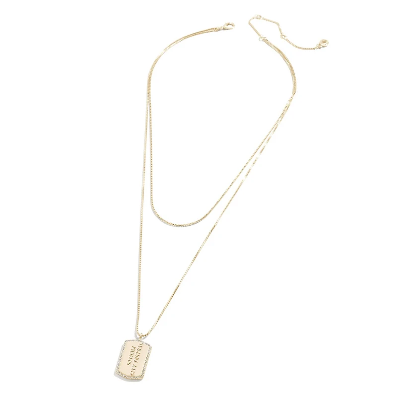 WEAR by Erin Andrews x Baublebar New York Jets Collier plaque d'identité en or