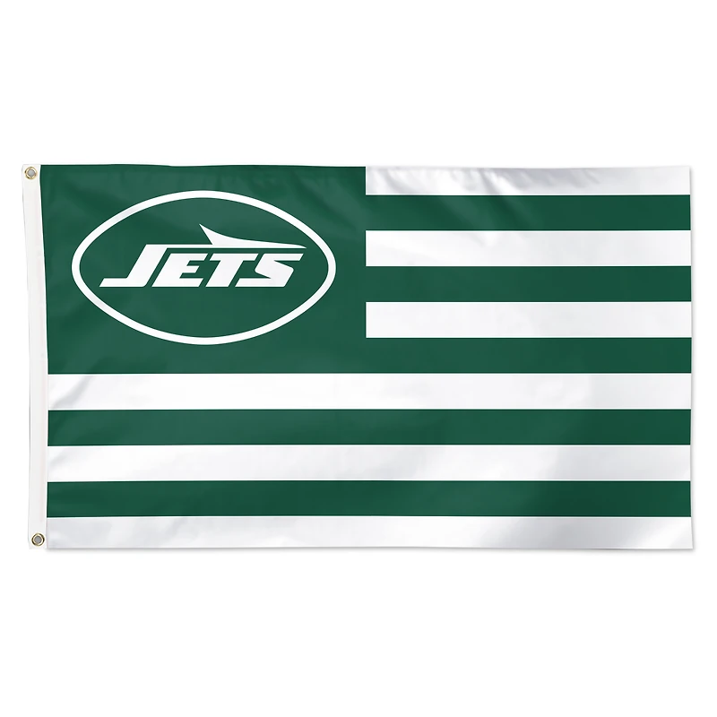 WinCraft New York Jets 3' x 5' Single-Sided Deluxe Patriotic Stars & Stripes Flag