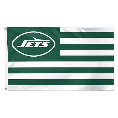 WinCraft New York Jets 3' x 5' Single-Sided Deluxe Patriotic Stars & Stripes Flag