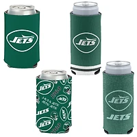 Lot de 4 glacières WinCraft New York Jets de 12 oz et de glacières Slim Can