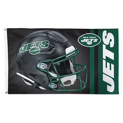 Drapeau de luxe WinCraft New York Jets pour casque alternatif, simple face, 91 x 152 cm