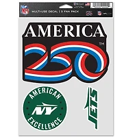 WinCraft New York Jets America 250 5.5" x 7.75" Three-Piece Fan Decal Set