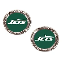 Boucles d'oreilles à tige rondes WinCraft avec logo des New York Jets