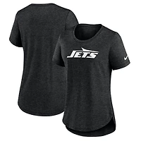 Women's Nike  Heather Black New York Jets Tri-Blend Fashion T-Shirt