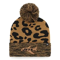 Women's '47  Brown New York Jets Rosette Cuffed Knit Hat with Pom