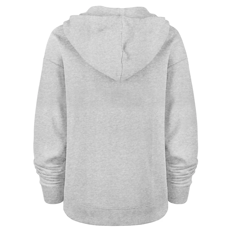 Sweat à capuche gris col en V Premier Kennedy '47 New York Jets pour femmes