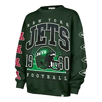 Women's '47  Green New York Jets Go Big Oversized Pullover Sweatshirt