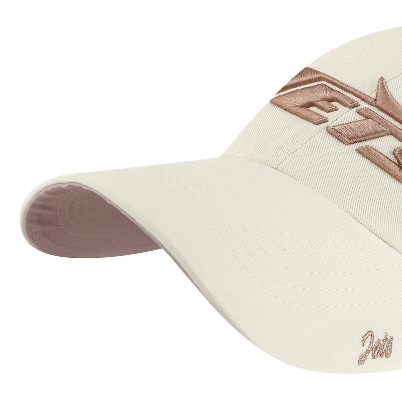 Women's '47  Natural New York Jets Ballpark Cheer Clean Up Adjustable Hat