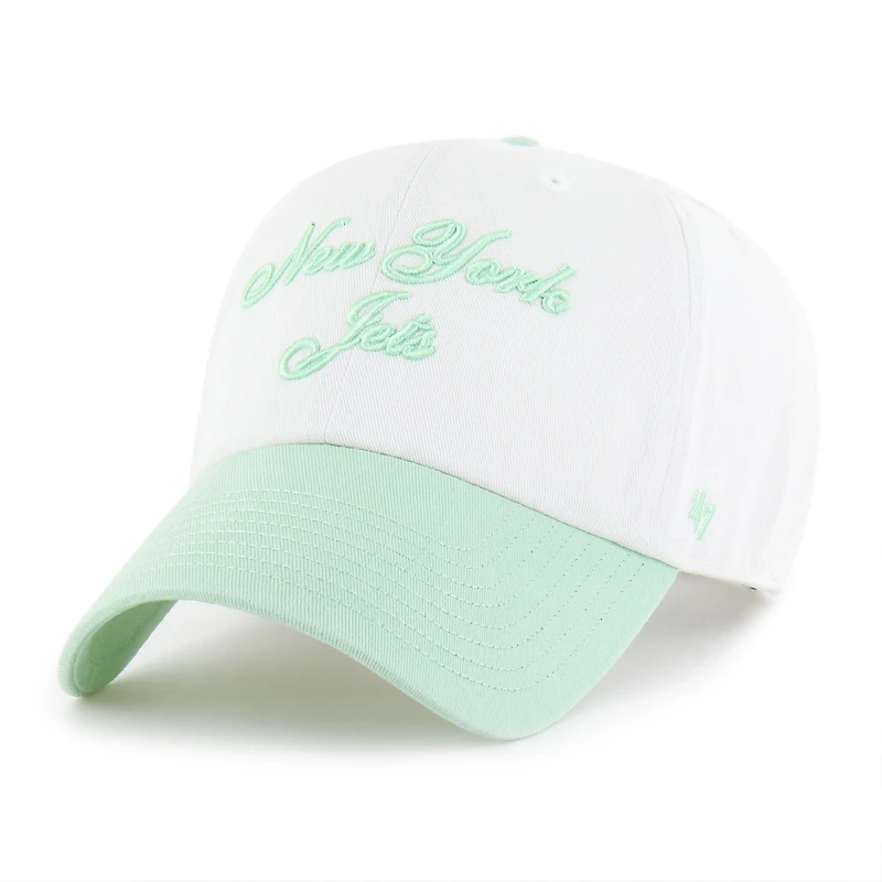 Women's '47 White New York Jets Gelato Two-Tone Clean Up Adjustable Hat