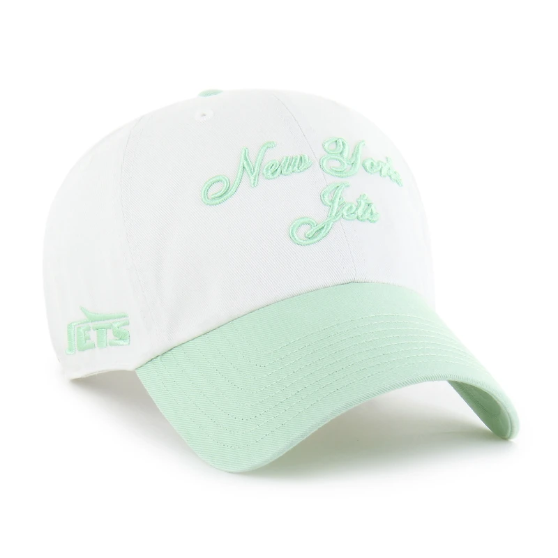 Women's '47 White New York Jets Gelato Two-Tone Clean Up Adjustable Hat