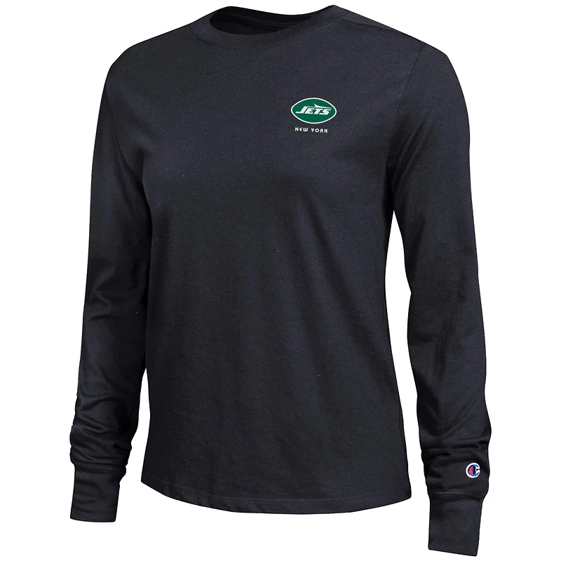 Women's Champion Black New York Jets Core Long-Sleeve T-Shirt