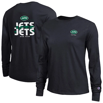 Women's Champion Black New York Jets Core Long-Sleeve T-Shirt