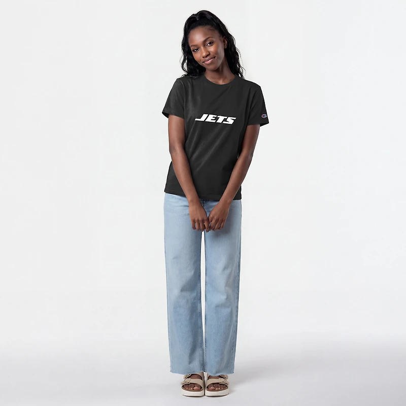 Women's Champion Black New York Jets Logo T-Shirt