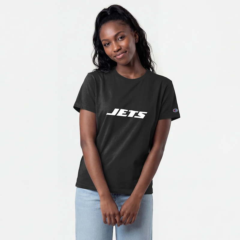 Women's Champion Black New York Jets Logo T-Shirt