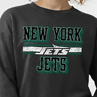 Women's Champion  Black New York Jets Powerblend Fleece Sweatshirt