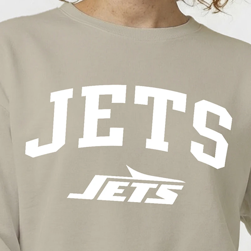 Women's Champion Light Brown New York Jets Powerblend Cocoa Butter Fleece Sweatshirt