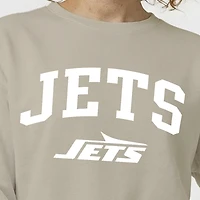 Women's Champion  Light Brown New York Jets Powerblend Cocoa Butter Fleece Sweatshirt