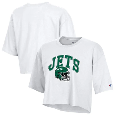T-shirt court boyfriend blanc Champion pour femme, New York Jets