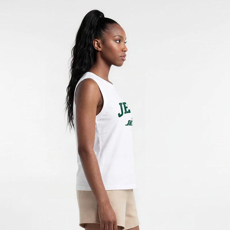 Women's Champion White New York Jets Muscle Tank Top