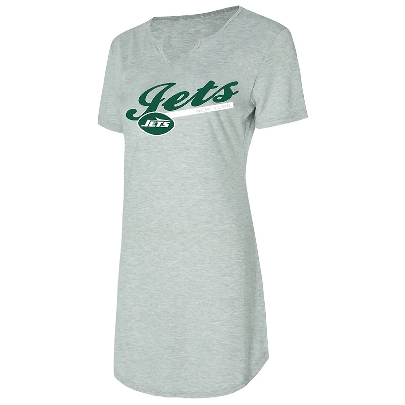 Women's Concepts Sport Gray New York Jets Petition Knit Nightshirt