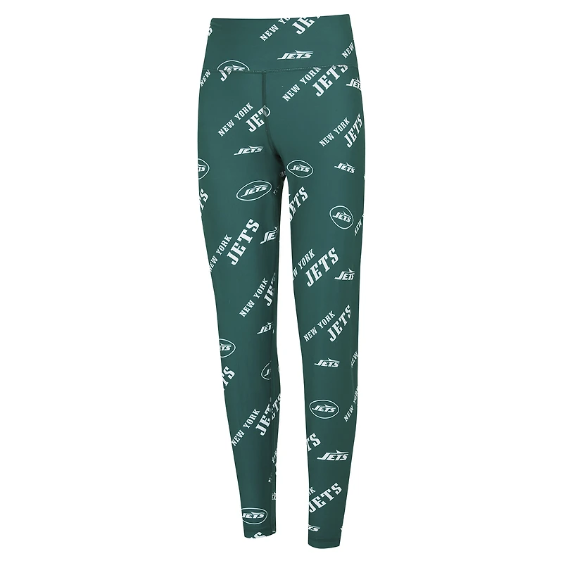 Leggings de nuit en tricot imprimé allover Breakthrough New York Jets Concepts Sport Green pour femmes